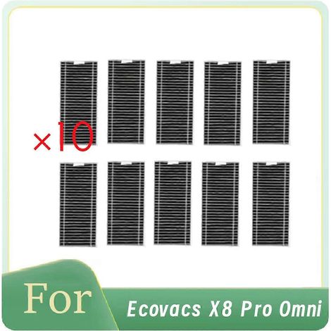 Lot de 10 filtres pour aspirateur Ecovacs X8 Pro Omni - Accessoires et pièces de rechange ultra-résistants (1/5)