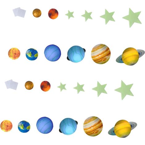 109pcs Stickers Muraux Étoiles Lumineuses Autocollants Étoiles Fluorescentes Décor Chambre Garçon et Filles (1/5)