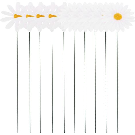 Lot de 10 piquets décoratifs en forme de marguerite pour jardin.-36.00X9.00X3.00CM