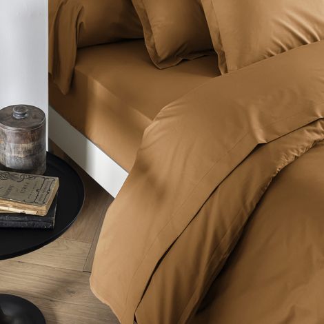 Drap plat coton percale Jaune 270x310 - SOMEO - MORPHEE
