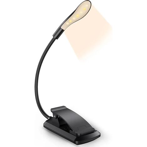 Klemmleuchte LED mit Touch-Schalter, USB-Ladegerät, 3 Farbtemperaturen, 360° flexibler Silikon-Schwanenhals, einstellbare Leselampe (1/5)