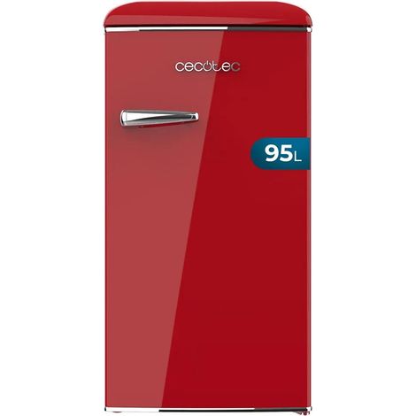 Cecotec – Réfrigérateur rétro 45L – Dimensions 48,7 x 59,2 x 89,3 cm – Classe énergétique E – Tiroir à glaçons intégré