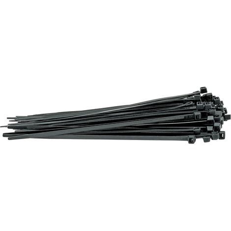 Lot de 100 serre-câbles en nylon Noir 4,8 x 200 mm