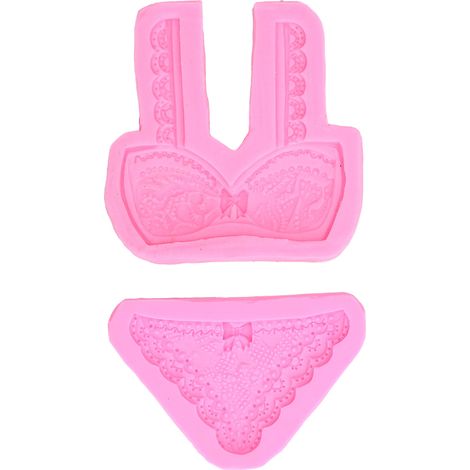 2-teilige wiederverwendbare Silikonform für selbstgemachte Schokolade und Gebäck, Rosa (1/5)