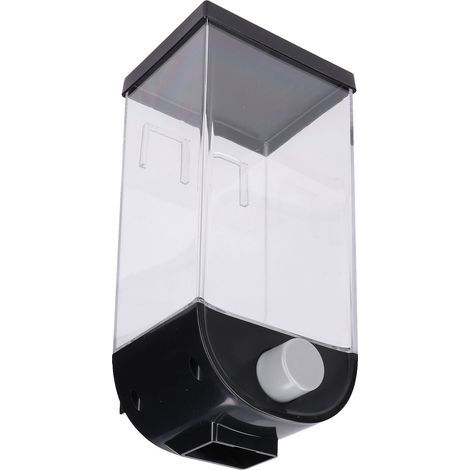 Distributeur mural carré noir d'une capacité de 1,5 l pour muesli, pâtes et aliments secs, récipient à grains avec couvercle, également idéal pour le linge, rangement élégant pour la cuisine.