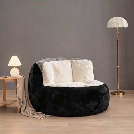 Pouf géant en fausse fourrure 106 x 110 x 77 cm en faux fur (1/5)
