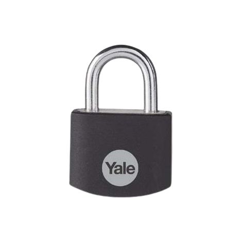 Yale - YE3B/50/126/1/BK Standardsicherheit 50mm Aluminium Vorhängeschloss - Schwarz - Bügel aus gehärtetem Stahl - 3 Schlüssel