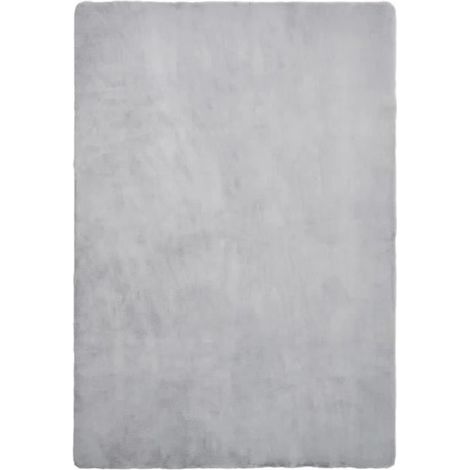 Tapis descente de lit - JUANIO - Rectangulaire - Gris - 100% polyester - 170x120x1.5 cm (1/3)