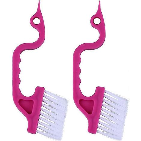 Lot de 2 outils de nettoyage manuels pour rainures et joints de portes et fenêtres, brosses de nettoyage de cuisine (vert) (1/5)