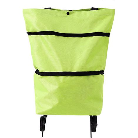 Bolsa de compras, Bolsa de compras plegable con ruedas, Bolsa de compras plegable ruedas Bolsa compras viaje multifuncional reutilizable, Verde (1/5)