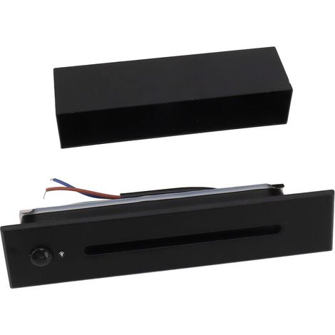 Jeffergarden Lampe d'escalier LED 4000 K avec détecteur de mouvement, étanche IP65, applique murale d'angle intégrée pour intérieur ou extérieur, terrasse, couloir, patio, 110 à 240 V, noir-DOU