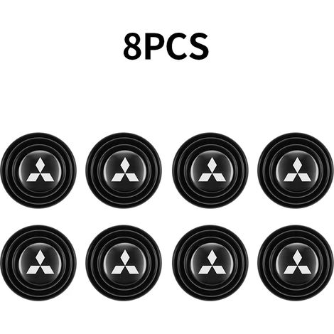 (8x Blanc Mitsubishi) Coussinets anti-collision en silicone pour portières de voiture, amortisseurs et joints autocollants, compatibles avec Mitsubishi Lancer 9, ASX, Outlander 3, Pajero L200 (1/4)