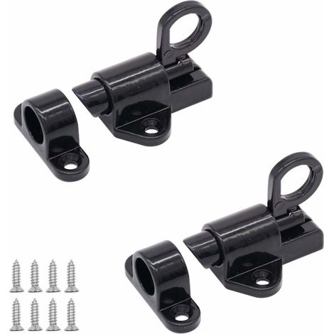 SHINING HOUSE Cerradura de puerta automática, 2 piezas de pestillo de aluminio, cerradura de ventana, seguridad de puerta de ventana, cerradura de puerta de aluminio para anillo de seguridad de puerta (1/5)