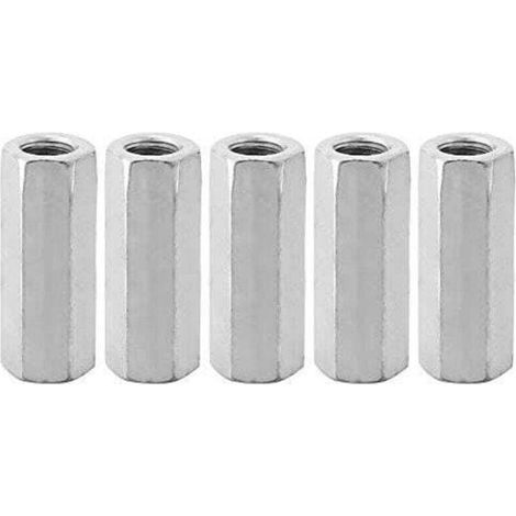 5 pièces M12 vis zinc allongé écrou hexagonal vis fil bielle capuchon de connexion écrou de joint (M12 50 côté opposé 15)