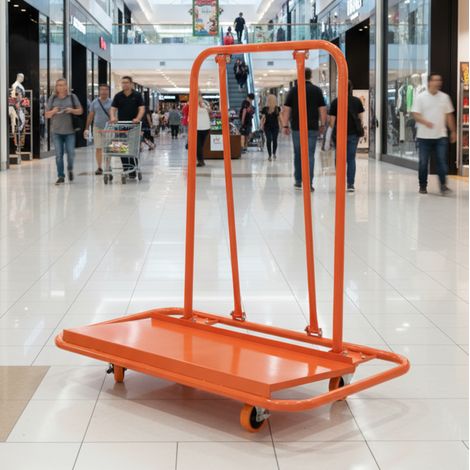 Plattentransportwagen für Gipskartonplatten, 1000 kg, Stahl, mit Rädern, orange HAVRYA (1/5)