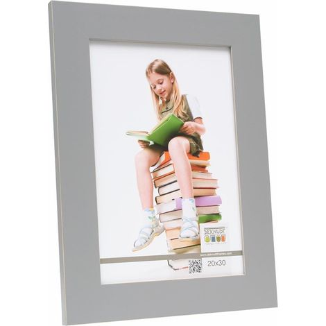 Cadre Photo Bois Gris avec Filet Naturel Subtile 21,9 x 21,9 x 1,5 cm (1/2)