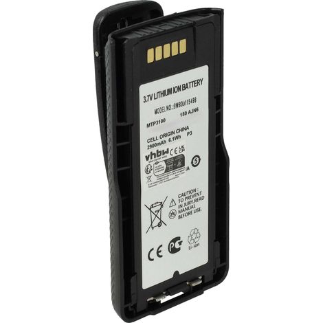 vhbw Akku Ersatz für Motorola NNTN8023C, NNTN8023BC, NNTN8023A, PMNN4522, NNTN8023AC für Funkgerät, Walkie Talkie (2900 mAh, 3,7 V, Li-Ion)