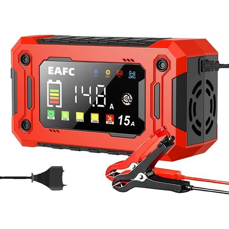Chargeur de batterie de voiture, fonctionnement multi-mode, technologie de puce intelligente, 15A Prise EU (1/2)