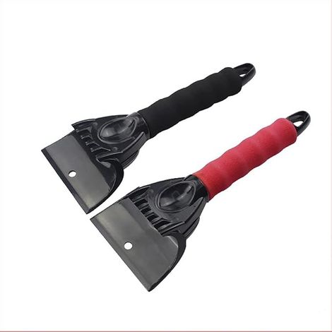 Lot de 2 grattoirs à glace - Outil de dégivrage - Robuste - Poignée en mousse - Taille compacte - Pour voiture, SUV, camion, pare-brise (1/5)