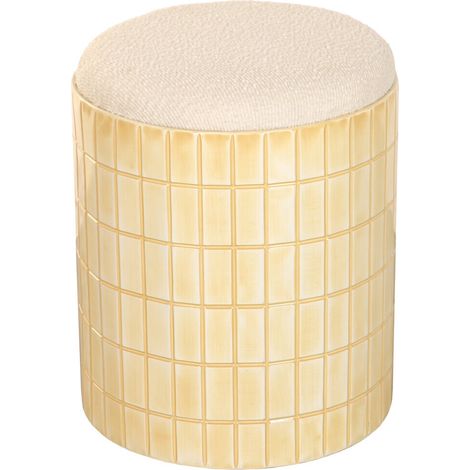 Reposapies Metal Poliester 37X37X45 Mosaico Crema (1/5)