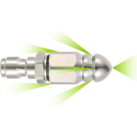 1 pièce Buse de jet d'égout en acier inoxydable 5000 PSI avec raccord rapide de 6,35 mm pour nettoyeur de vidange à jet pression(1/4) (1/5)