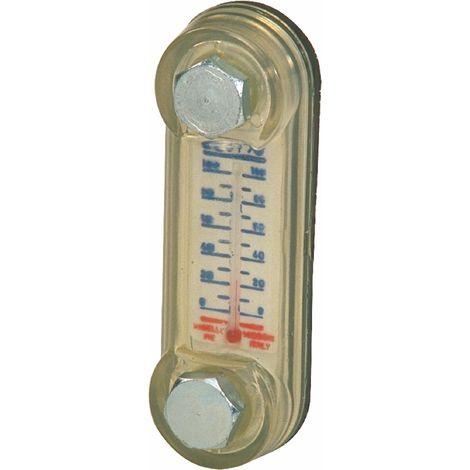 Indicatore di livello con termometro in plastica interasse 76mm filetti M10 (1/2)