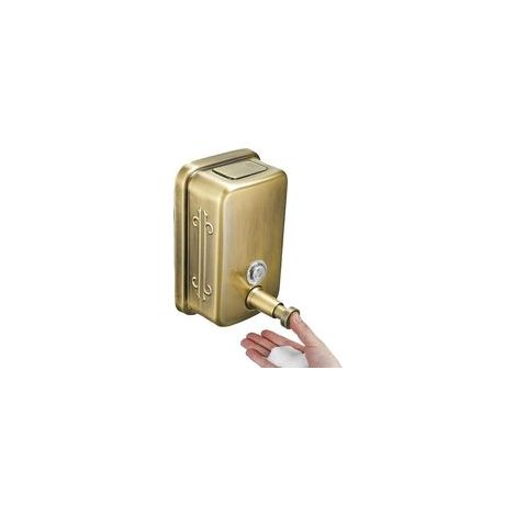 Distributeur de savon mural professionnel en acier inoxydable – Grande capacité, design antirouille Pour salles de bains et hôtels (doré)