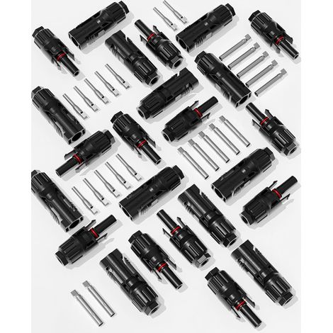 Kit Connecteur Solaire à Raccords Auto-verrouillables pour Câbles 2.5–6mm² Connecteur Solaire 1500V, Cuivre Étamé, Isolation PPO Anti-UV, IP68, Auto-Verrouillable, Résistant Températures (1/5)