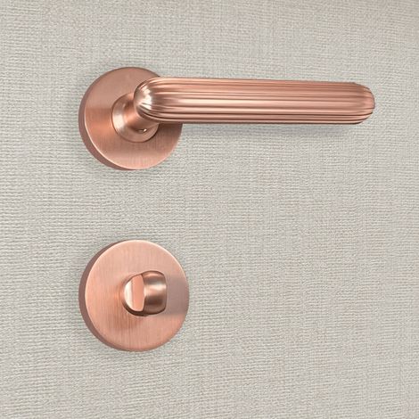 Poignée de porte design à condamnation finition aspect or rose Livia - KATCHMEE - KatchMee