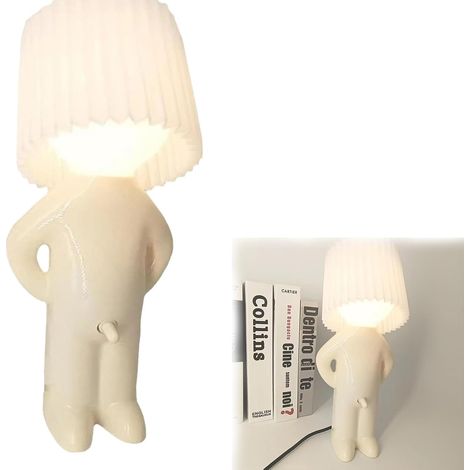 Veilleuse Créative Petit Homme Timide LED, Lampe de Nuit Décorative pour Chambre Bureau Salon, Design Original Moderne Cadeau Maison (1/5)