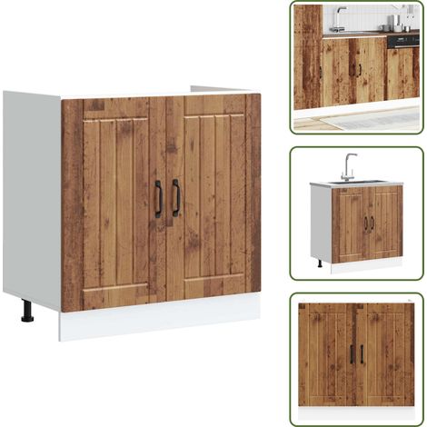 vidaXL Meuble de base de lavabo Lucca vieux bois bois d'ingénierie (1/5)