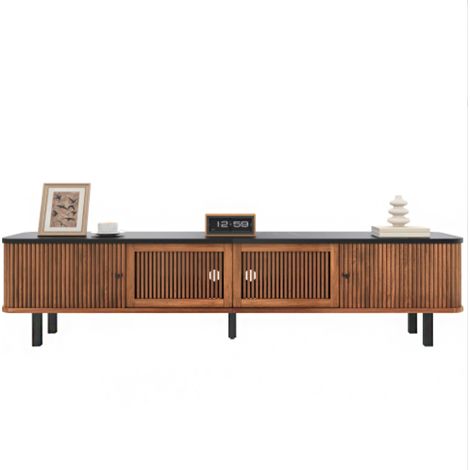 Moderner TV-Schrank, TV-Ständer, TV-Paneel, niedriger TV-Schrank. Zwei Schiebetüren, zwei Gittertüren, einzigartiges Design. 190 x 35 x 45 cm (L x B x H) (1/5)