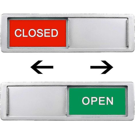 Offen/Geschlossen-Schild, Sichtschutzschild für Schiebetür-Silver-open close sign
