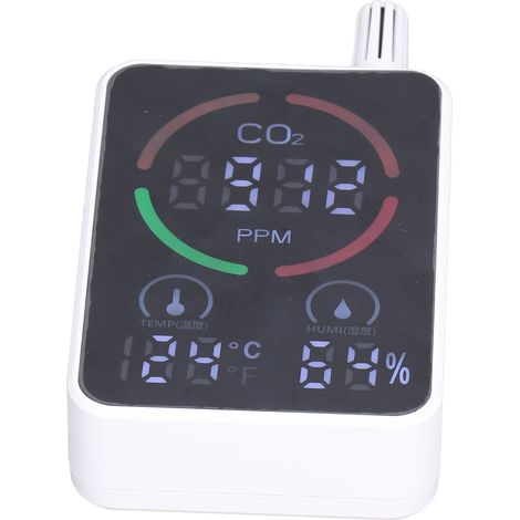 Digitales Luftqualitätsmessgerät, CO2-Messgerät, Kohlendioxid-Detektor, tragbarer Temperatur- und Feuchtigkeitsmesser (1/5)