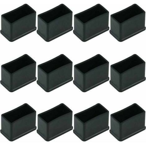 de Embouts Protection Rectangulaires en Feutre pour Pieds Table ou Chaise - x mm. Lot 12 15 30 Caoutchouc Noir (1/4)