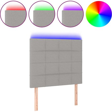 Maison Exclusive - Cabecero con luces LED tela gris claro 80x5x11 (1/5)