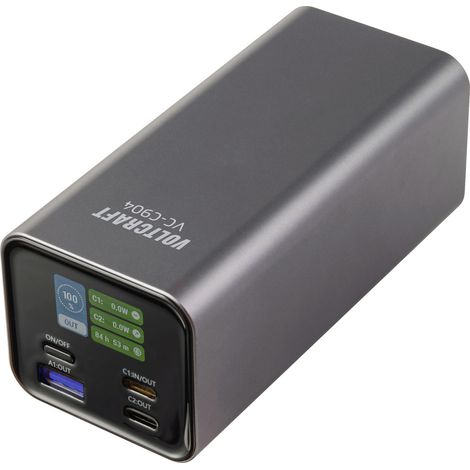VOLTCRAFT VC-C904 Powerbank 20000 mAh USB PD 3.0 Li-Ion  Grau (matt) Statusanzeige (1/5)