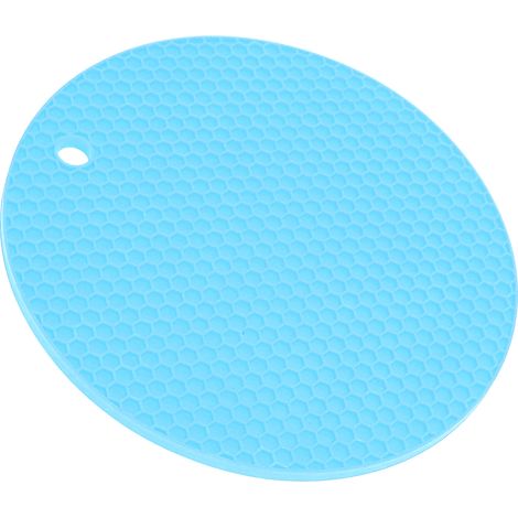 Tapis de table rond en silicone épais de qualité alimentaire, isolant pour four à micro-ondes, bleu (1/5)