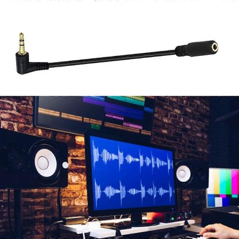 Câble adaptateur audio coudé 3,5 mm mâle-femelle haute fidélité pour casque (1/4)
