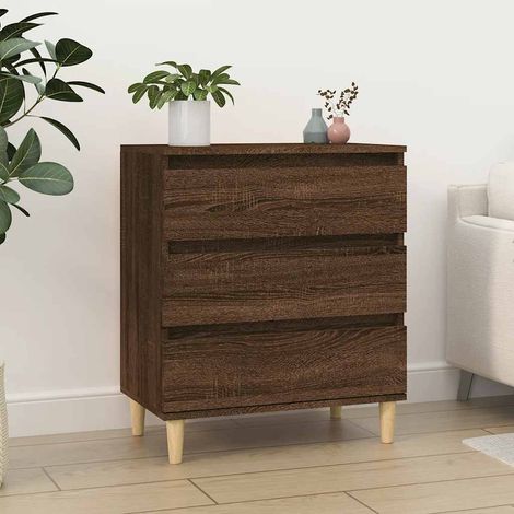 Aparador madera contrachapada marrón roble 60x35x70 cm