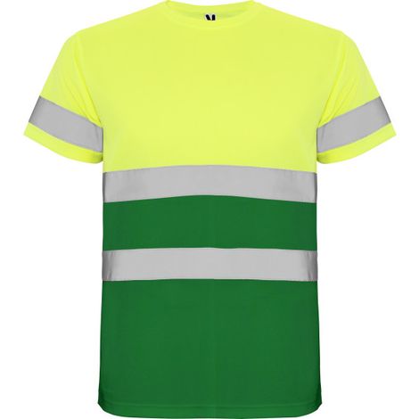 Camiseta técnica de alta visibilidad con cintas reflectantes DELTA ROLY XXXXL Verde jardín / Amarillo flúor