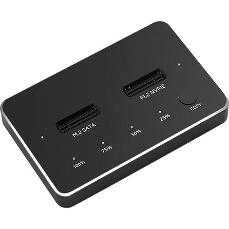 Boîtier pour disque dur SSD double baie M.2 NVMe/Sata USB-C 3.1, station d'accueil (1/5)