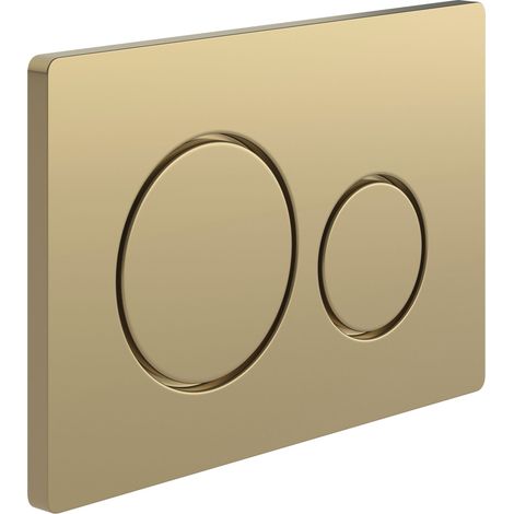 Signature Round Push Button Dual Flush Plate - Brushed Bronze (1/2)