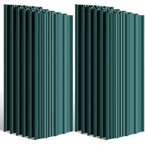 TolleTour 12 chapas trapezoidales galvanizadas verdes 129 x 46 cm, para techo y pared, 0,25 mm (1/5)