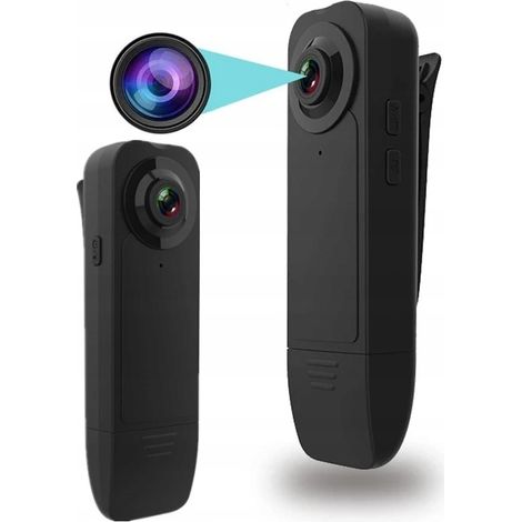 Mini-Polizei-Spionagekamera, leicht, Full HD, IR, Clip-On-Kamera (1/5)
