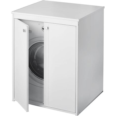 Coprilavatrice da Esterno in PVC 70x60x94cm 2 Ante Forlani Laundry Bianco (1/5)