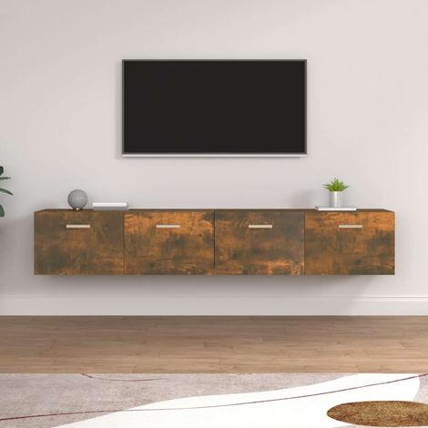 vidaXL Armarios pared 2 uds contrachapada roble ahumado 100x36,5x35 cm (1/5)
