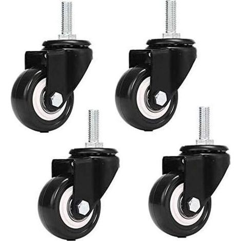 Roulettes pivotantes pour chariot lot 4 – fixation M8 x 25mm, mobilité fluide pour meubles et équipements (1/5)