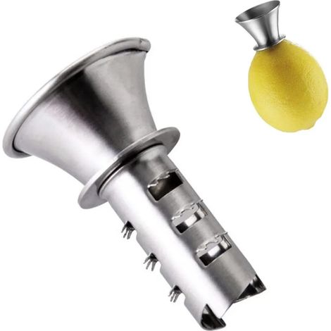 Verseur de jus de citron : presse-fruits avec verseur, acier inoxydable, compatible lave-vaisselle (1/4)