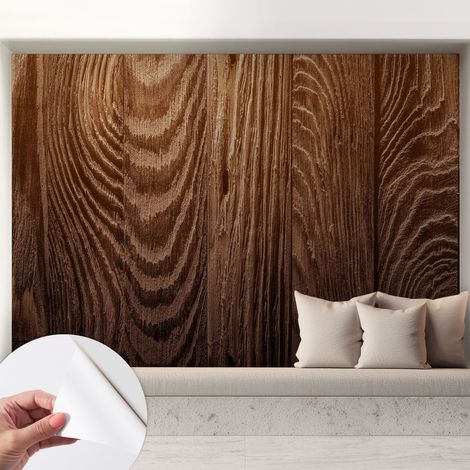 Tapete Selbstklebend - abwaschbar - Tapete mit Motiv - trendige Wanddeko - elegant Fototapete Holzmaserung 208x146 cm (1/5)